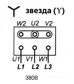 Схема звезда - схема подключения асинхронного трехфазного электродвигателя