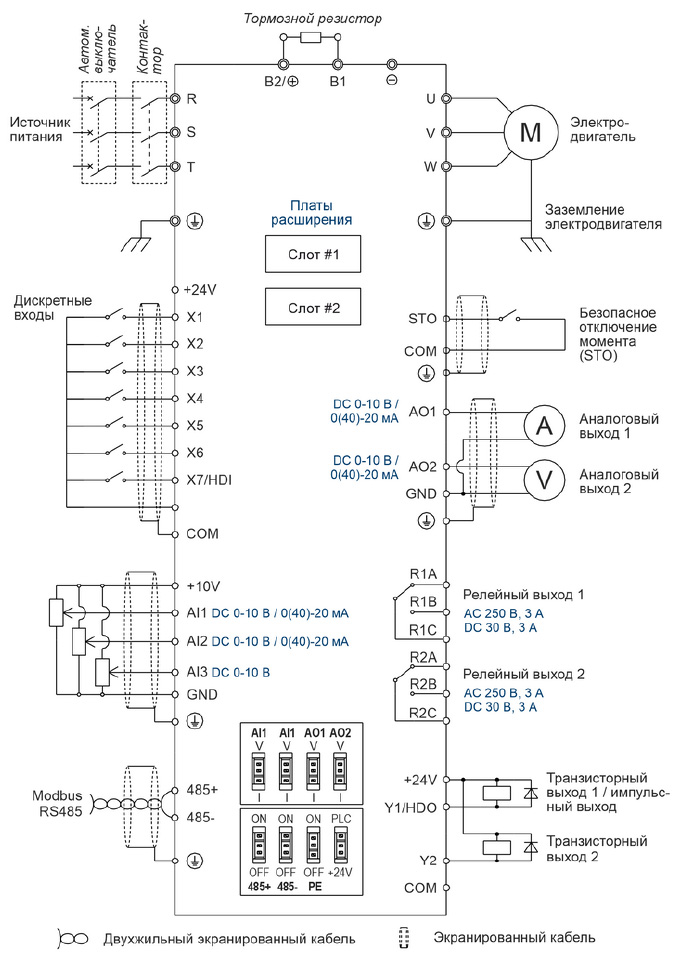 Схема подключения частотного преобразователя INNOVERT IMD222U43E
