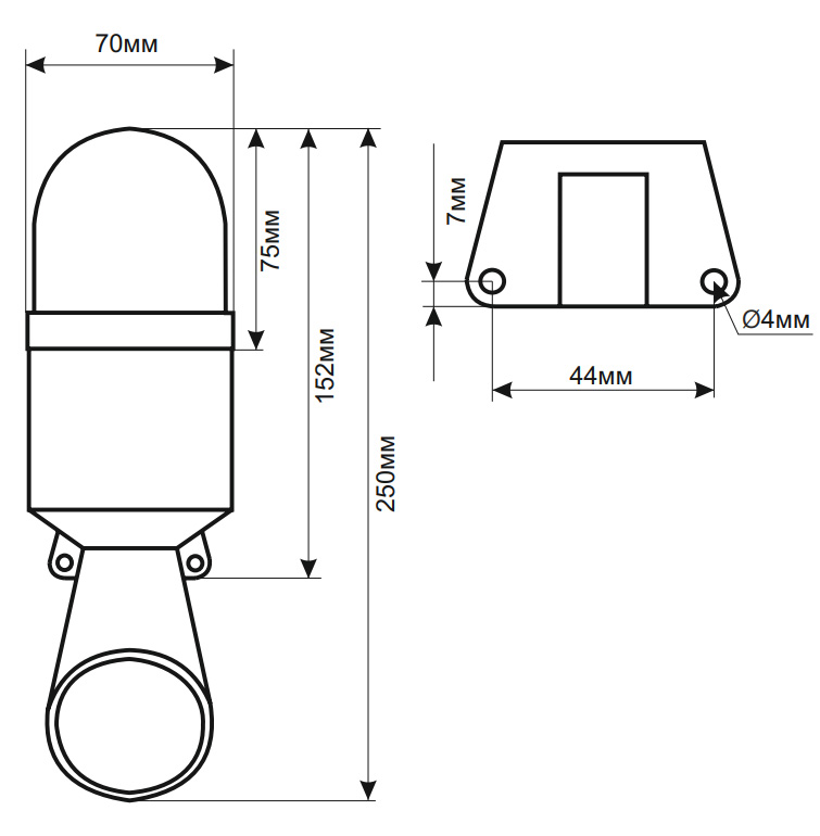 Габаритный чертёж SL70B-HFL INNOCONT