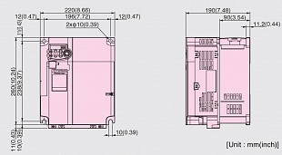 Частотный преобразователь Fuji Mini FRN-C2 11 кВт 3 фазы 380  без ЭМС 